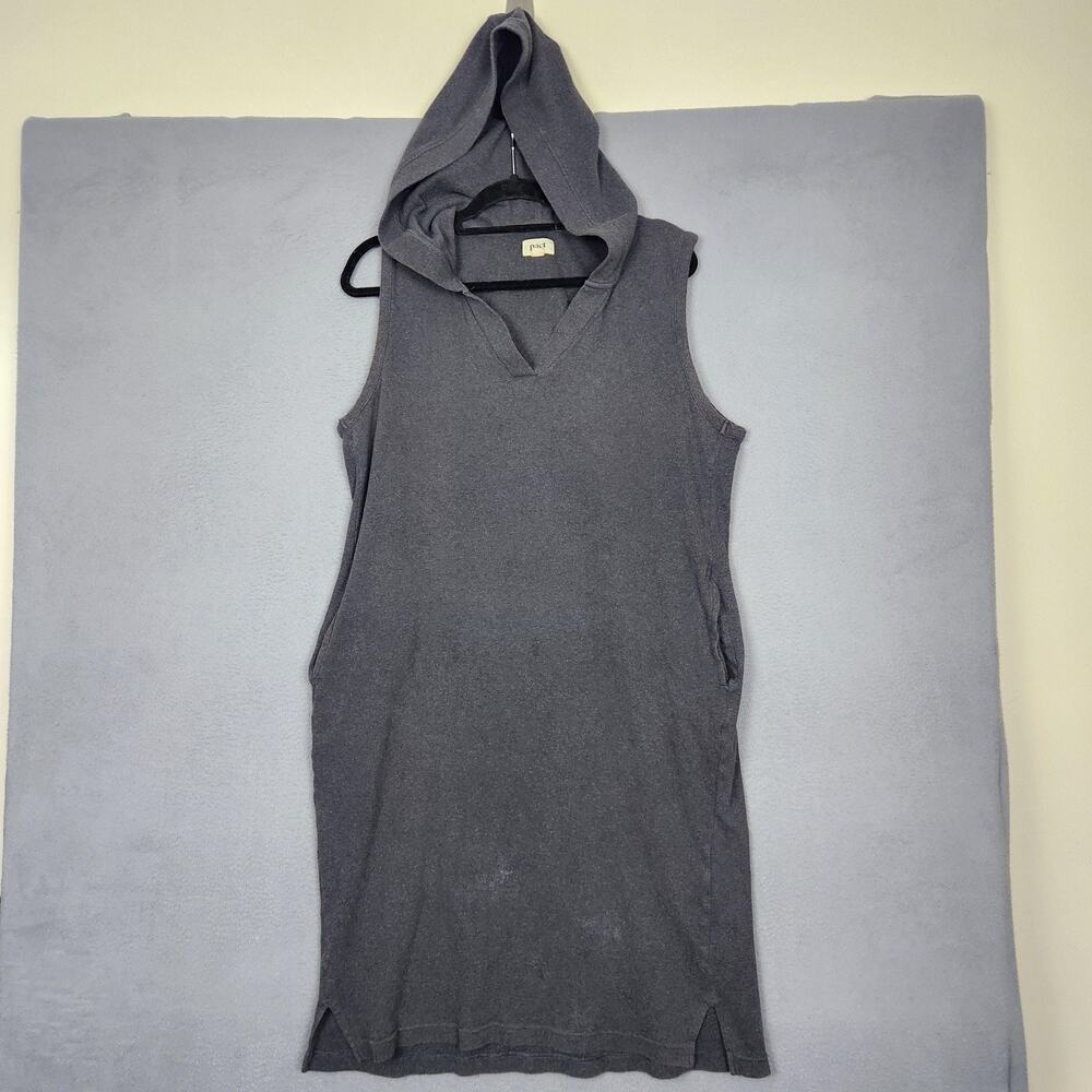 Pact Sleeveless Hooded Dress in Charcoal Gray